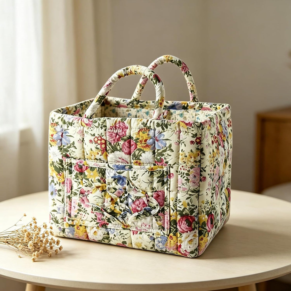 Ingrid | Quiltad blommig tygväska