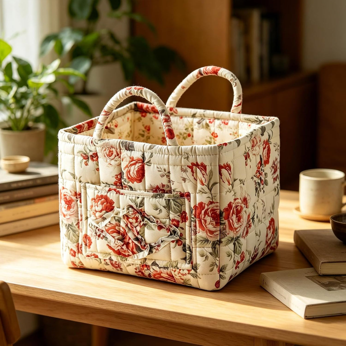 Klara | Quiltad blommig tygväska