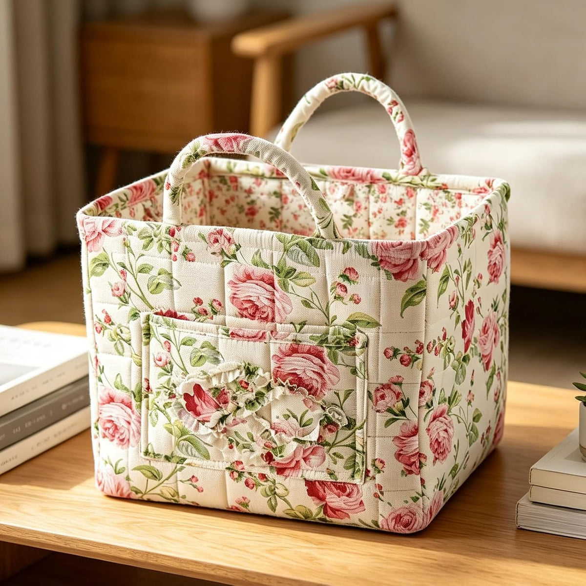 Rosalie | Quiltad blommig tygväska