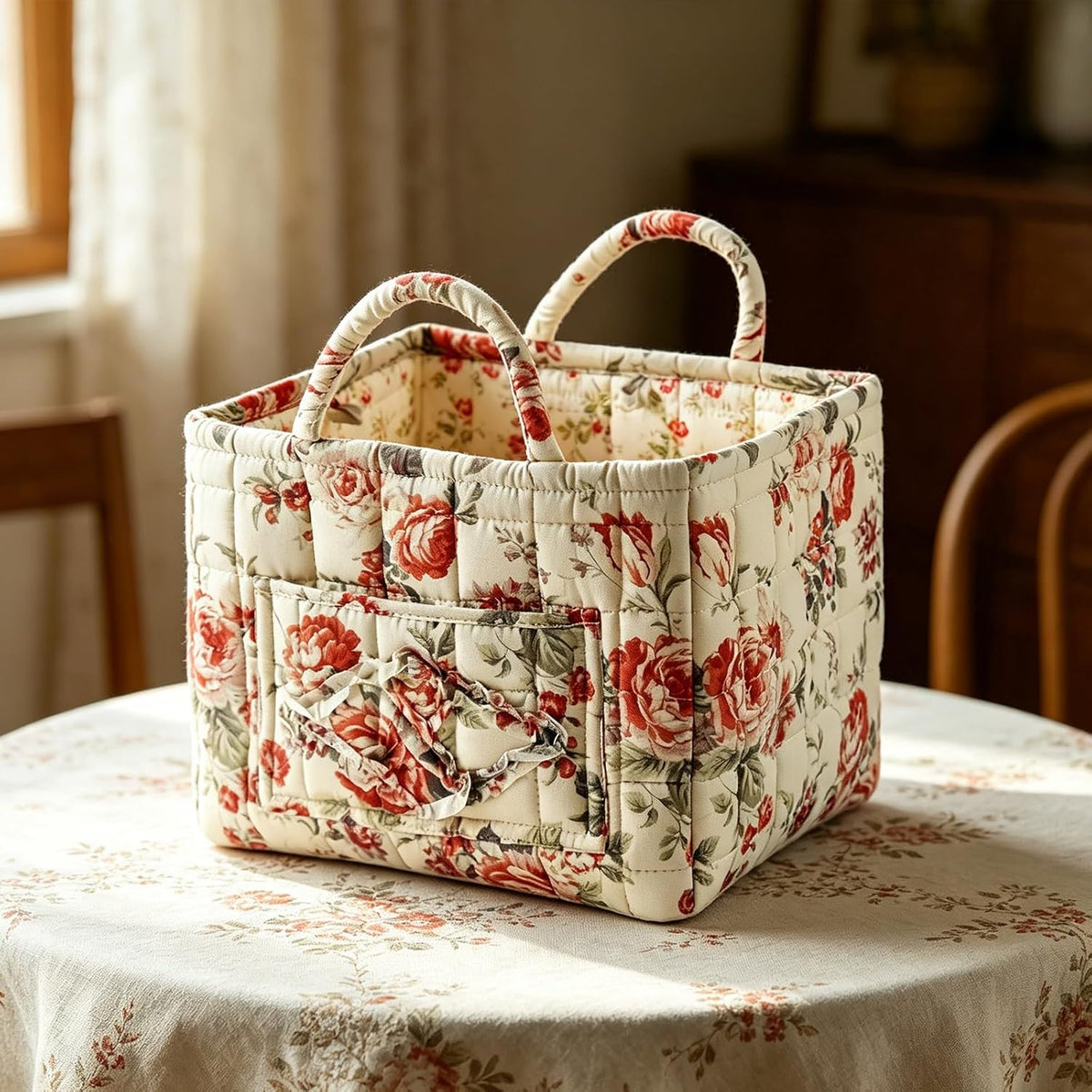 Klara | Quiltad blommig tygväska