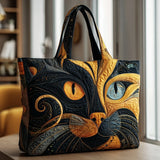 Håndlavet shoppingtaske med mystiske katte