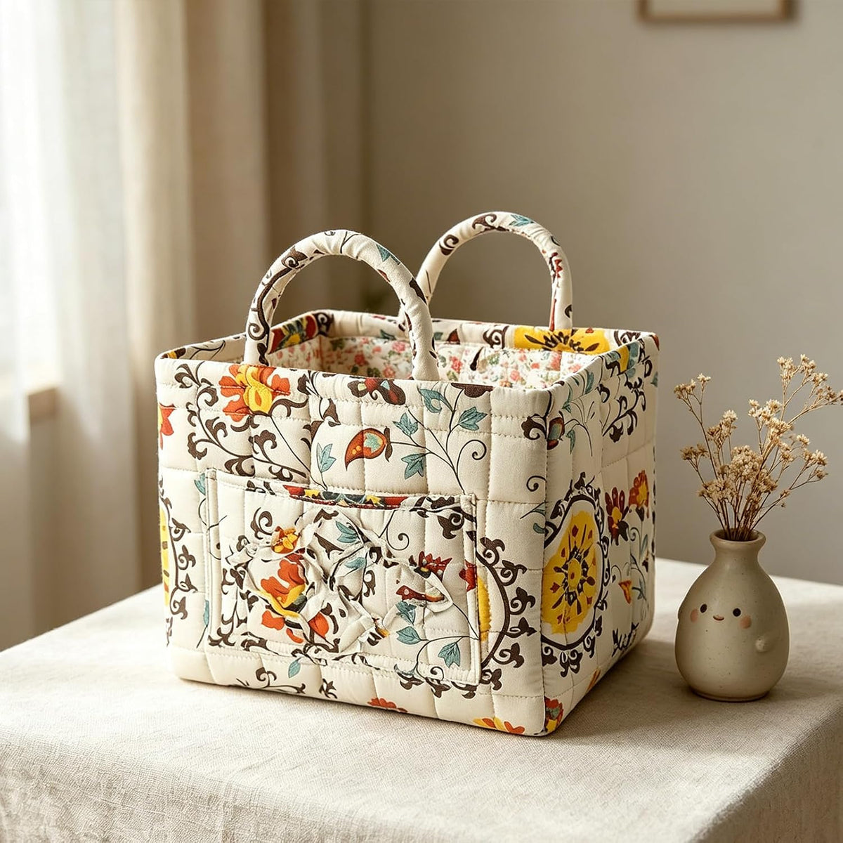 Dalarna | Quiltad blommig tygväska