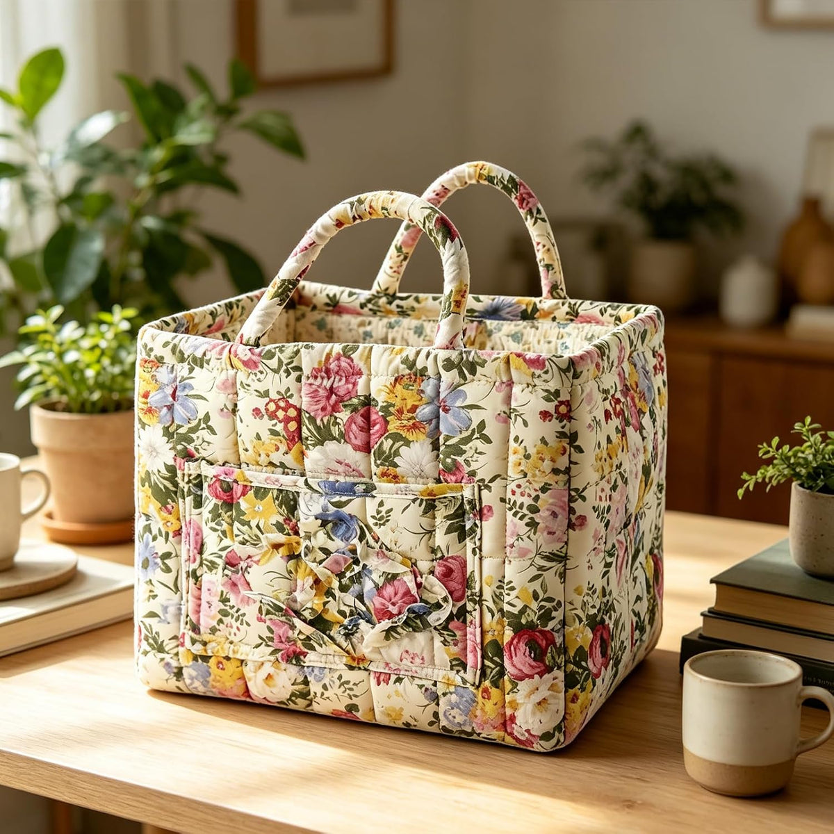 Ingrid | Quiltad blommig tygväska