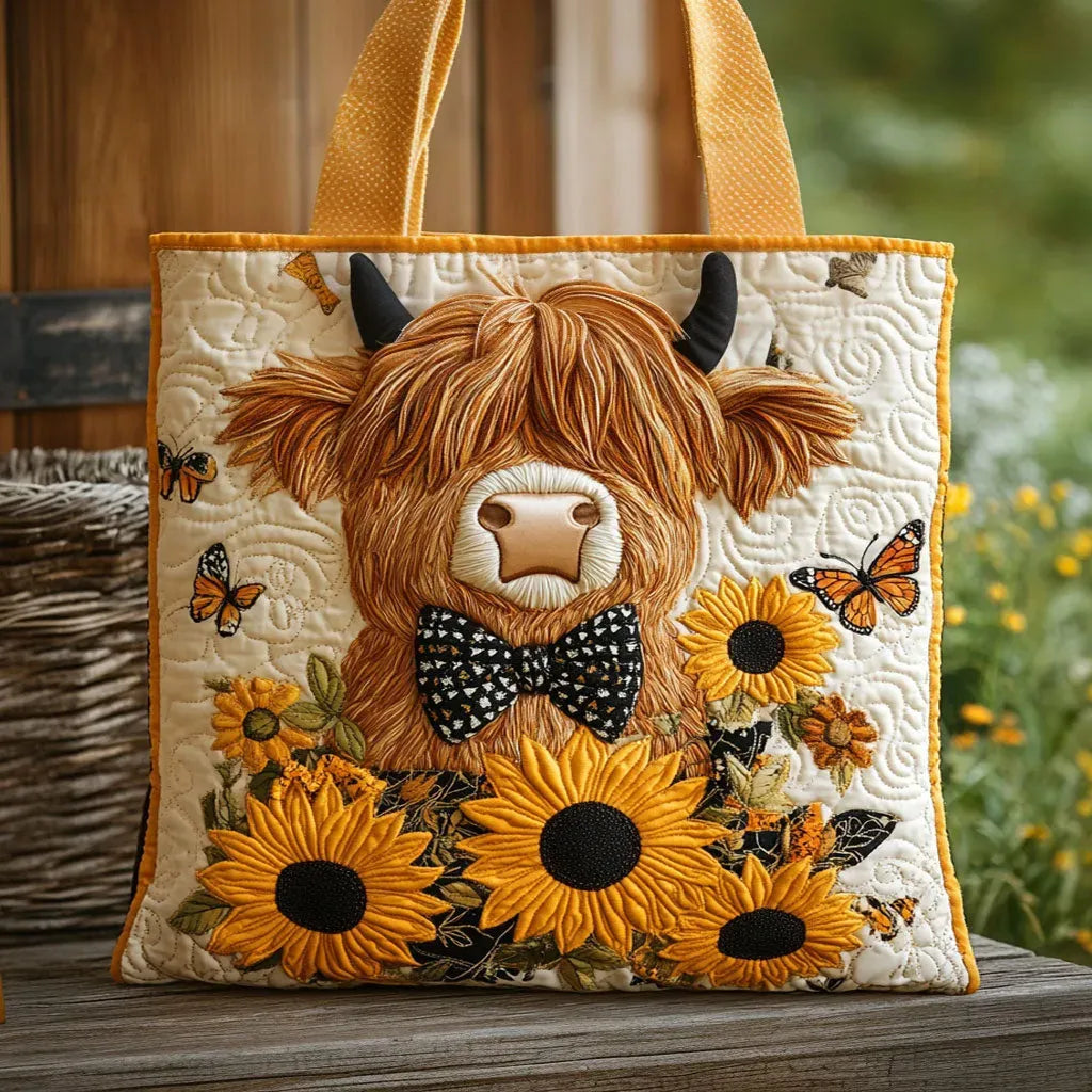 Quiltad väska med fjäril och rosett