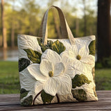 Elegant quiltet håndtaske med blomstermønster